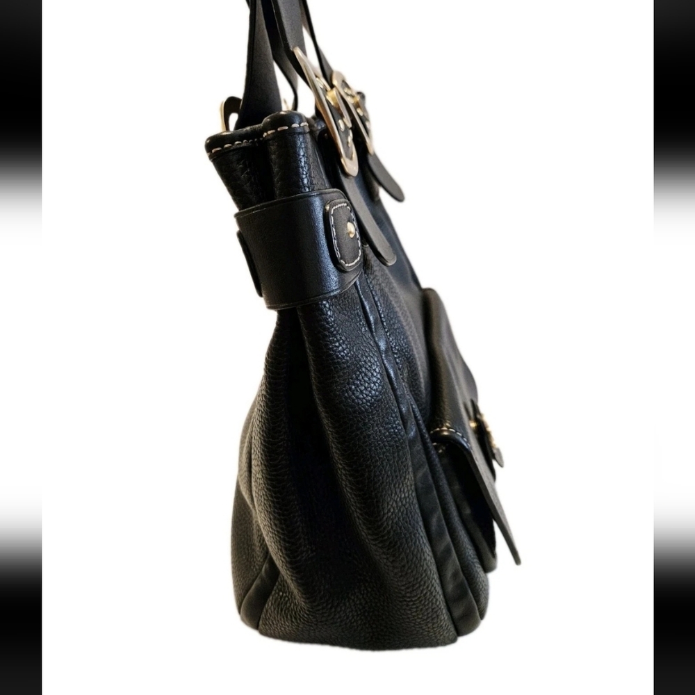 Vintage Michael Kors Black Leather Hobo Tote Bag EUC - Picture 6 of 15